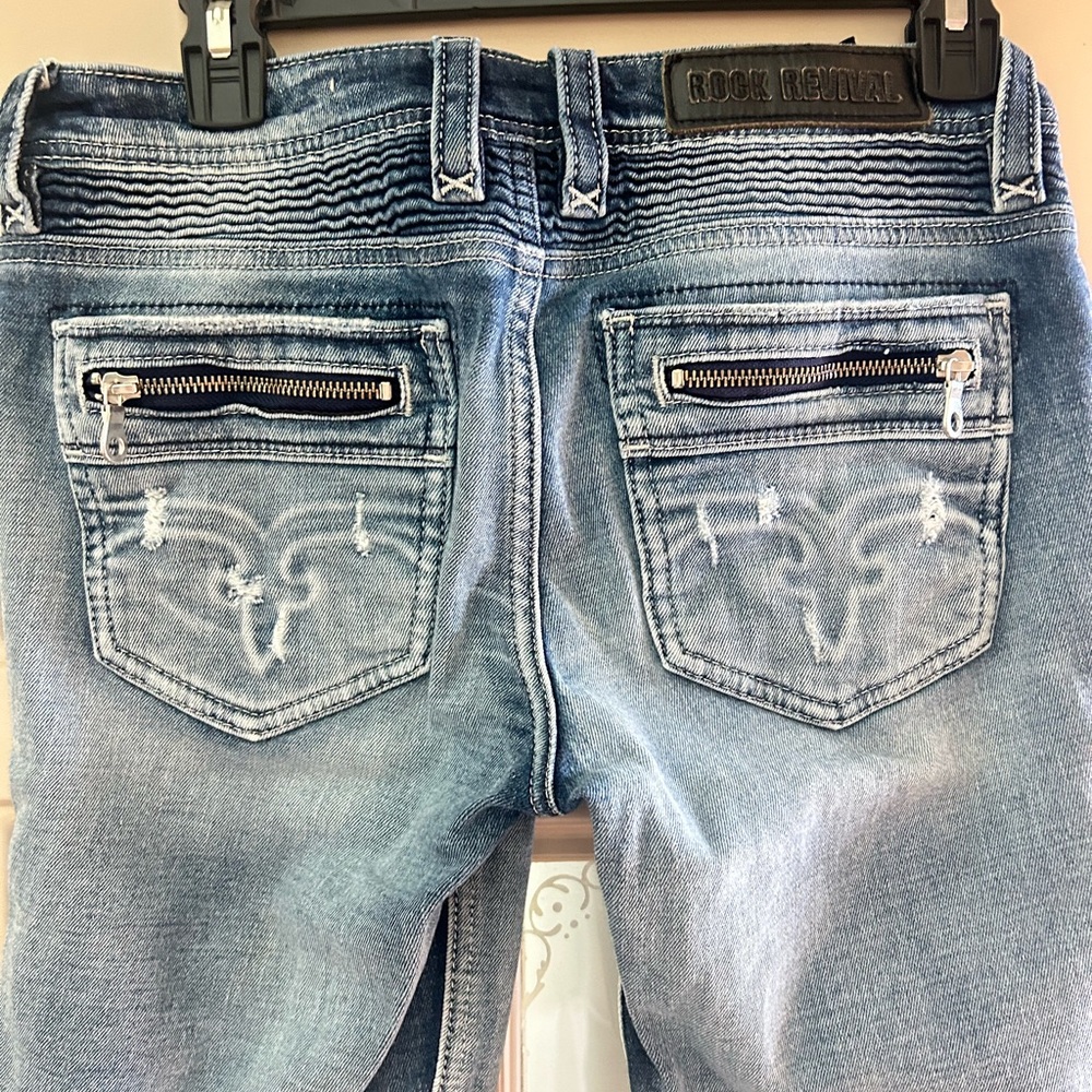 True Religion Women's Light Blue Jeans
 rock revival, Moto, Jean